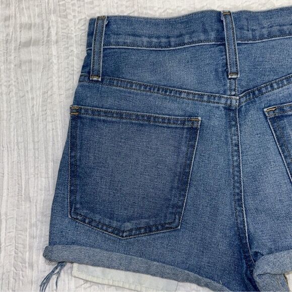 Madewell 24 Blue Cut Off Raw Fringe Hem Distressed Denim Shorts - Picture 8 of 13